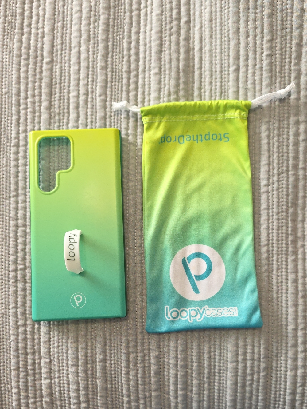 LOOPY Case For Samsung S22 Ultra Green Teal Ombre Gloe In The Dark GID